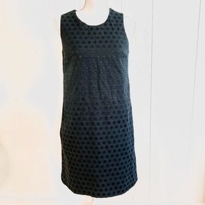 Gap Navy Blue Sheath Polkadot Textured Dress with Pockets S
